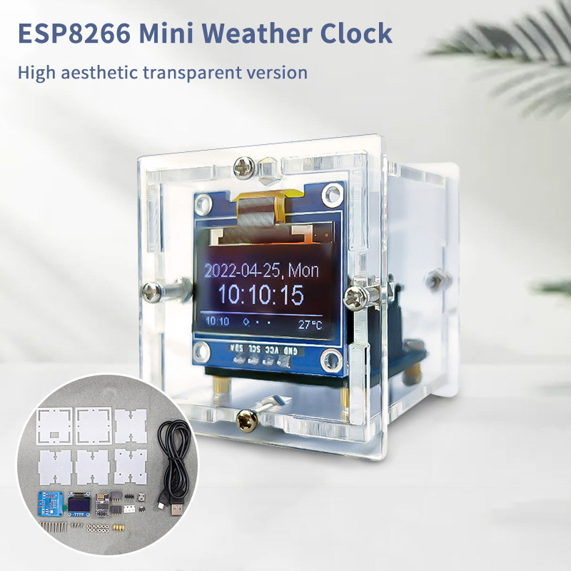 Diy Electronics Toys - ESP8266 Mini Weather Clock Kit DIY