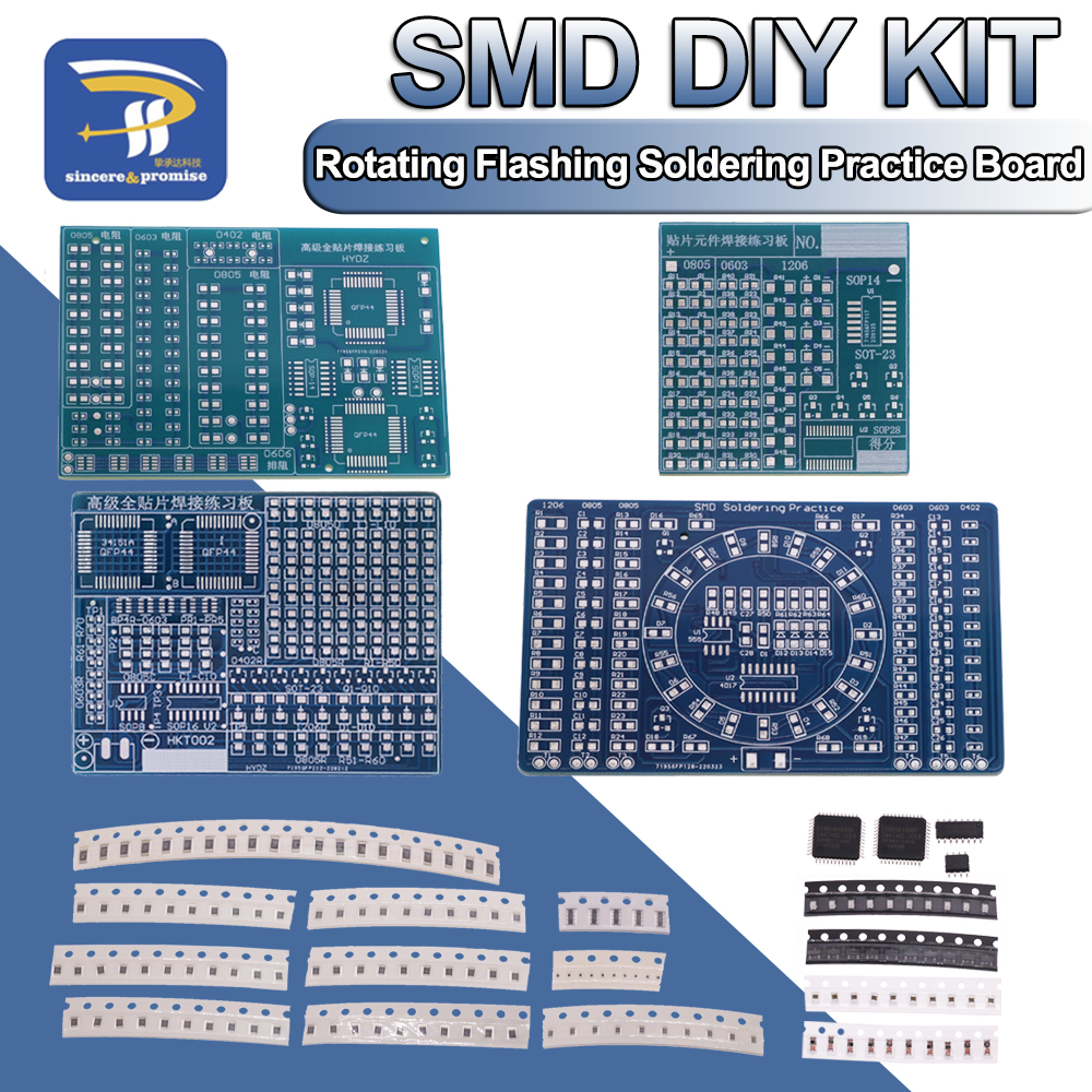 Hobby Diy Electronics Kit - SMD NE555 CD4017 Rotating Flashing LED