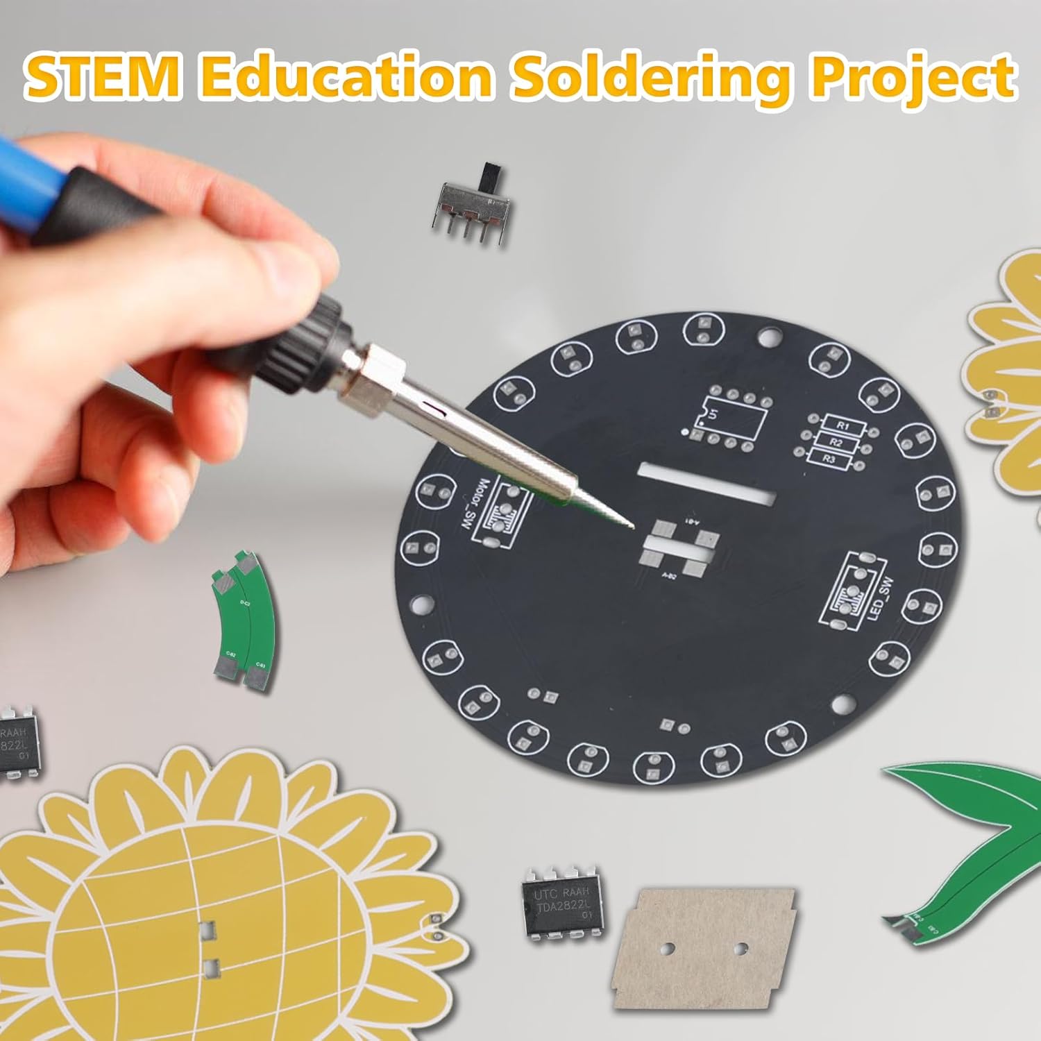 Light Chasing Sunflower Solder - Diy Electronics Kits For Adults incelemesi ve fiyatı