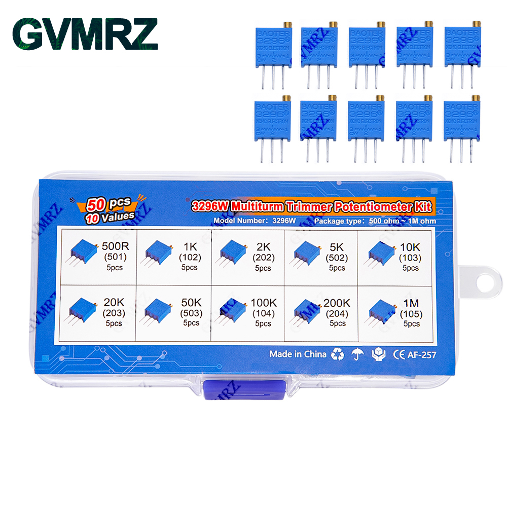 50PCS 10Values 3296W Multiturn - Diy Box Electronics Mall incelemesi ve fiyatı