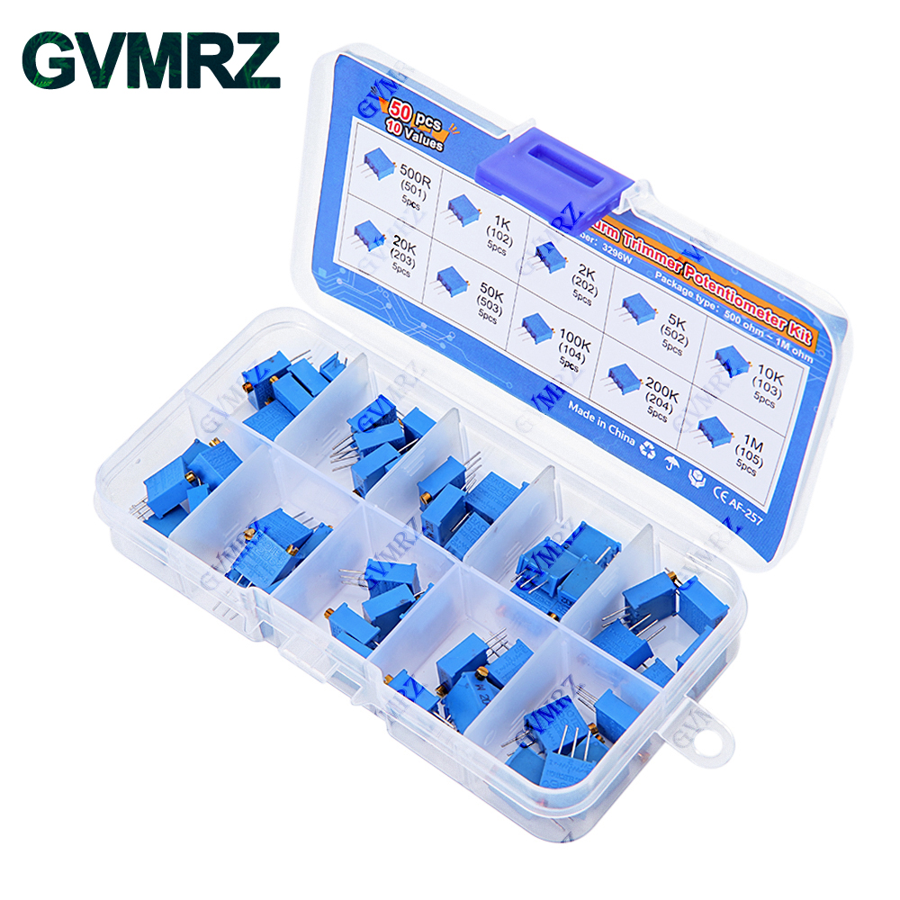 50PCS 10Values 3296W Multiturn - Diy Box Electronics Mall incelemesi ve fiyatı