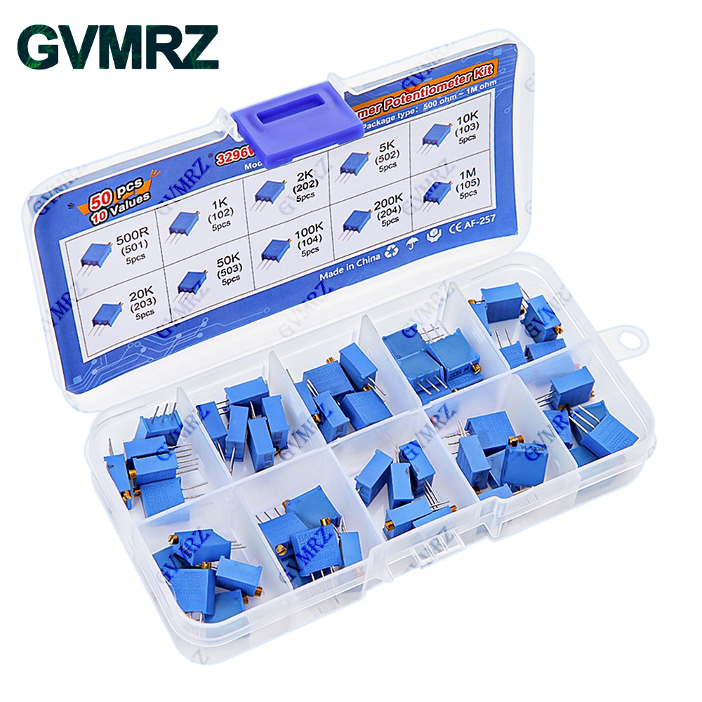 50PCS 10Values 3296W Multiturn - Diy Box Electronics Mall incelemesi ve fiyatı