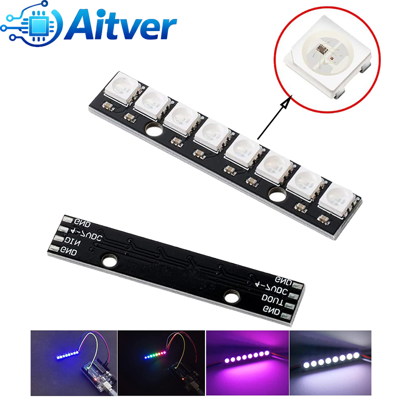 WS2812B 8Bit RGB LED Module 5V - Diy Electronics Address incelemesi ve fiyatı