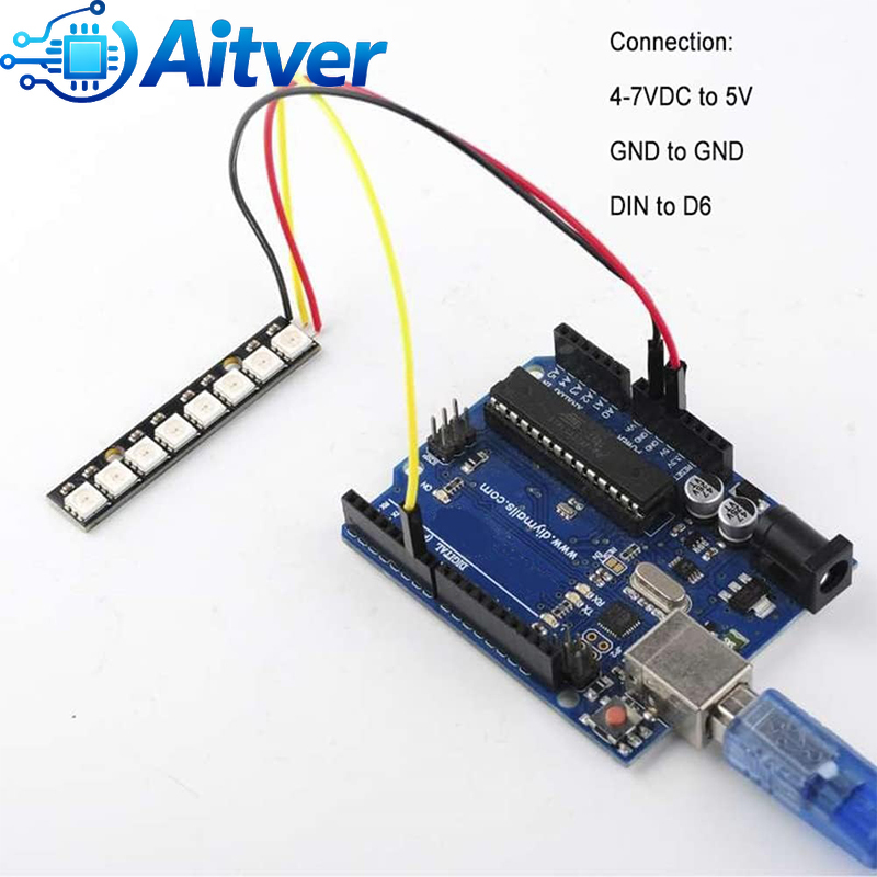 WS2812B 8Bit RGB LED Module 5V - Diy Electronics Address incelemesi ve fiyatı
