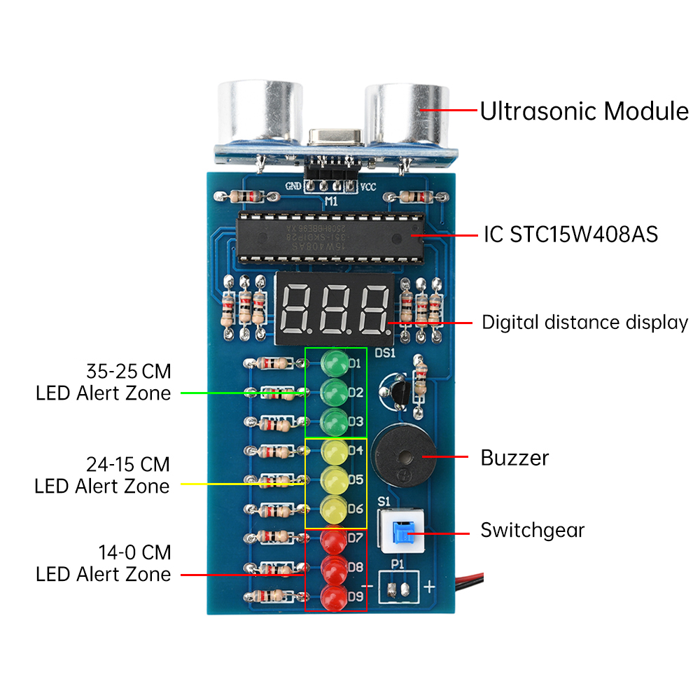 DC 4.5-6V Ultrasonic Distance  - Hobby Diy Electronics Kit incelemesi ve fiyatı