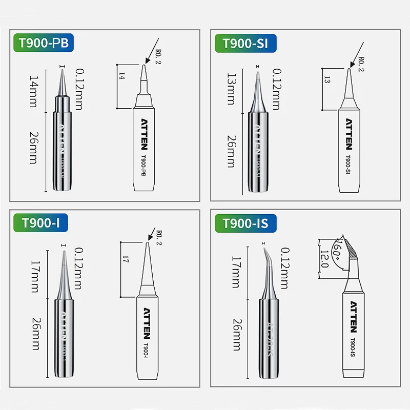 Original ATTEN 5Pcs T900-M Aut - Diy Soldering Station No Electronics incelemesi ve fiyatı