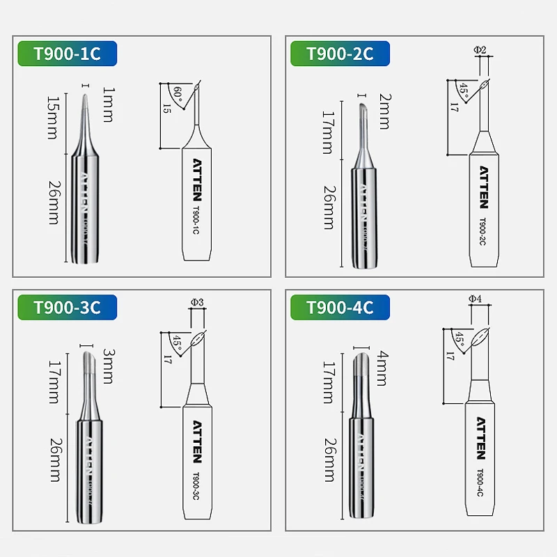Original ATTEN 5Pcs T900-M Aut - Diy Soldering Station No Electronics incelemesi ve fiyatı