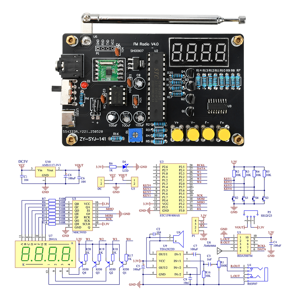 DIY RDA5807M Radio Kit 87-108M - Diy Electronics Youtube incelemesi ve fiyatı