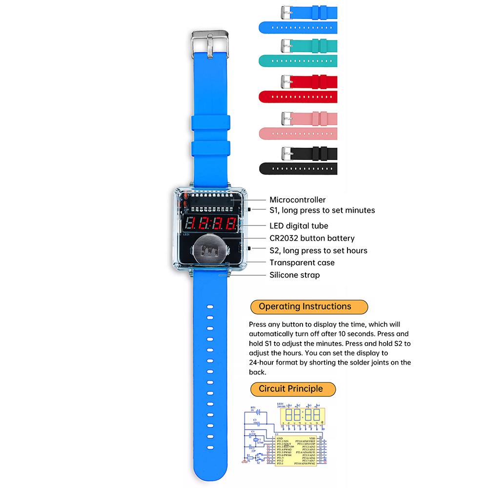 DIY Electronic Watch Kit 0.28' - Diy Electronics Youtube incelemesi ve fiyatı